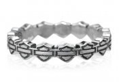 Ladies Harley-Davidson ® Sterling Silver Bar and Shield Stacking Ring