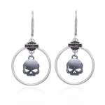 Harley-Davidson®  Skull Hoop Earrings