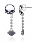 Harley-Davidson®  Domed Skull Earrings