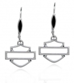 Harley-Davidson ® Silver Dangle Outline Earrings