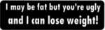 I may be fat but you're ugly and I can lose weight!