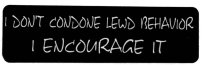 I DON'T CONDONE LEWD BEHAVIOR I ENCOURAGE IT