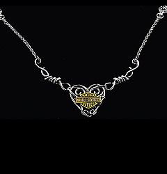 Harley-Davidson® Barbed Wire Heart Necklace