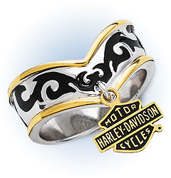 Harley-Davidson® on the Move Ladies Charm Ring