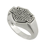 Men's Harley-Davidson ®  Silver Bar & Shield Logo Ring