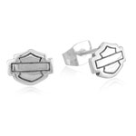 Sterling Silver Harley-Davidson ® Plain Logo Post Earrings