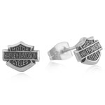 Harley-Davidson ® Sterling Silver Bar & Shield Post Earrings