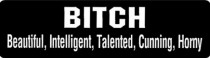 BITCH Beautiful Intelligent Talented Cunning Horny