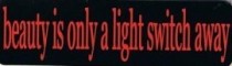 BEAUTY IS ONLY A LIGHT SWITCH AWAY