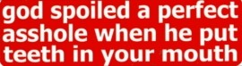 GOD SPOILED A PERFECT ASSHOLE WHEN HE PUT TEETH IN YOUR MOUTH