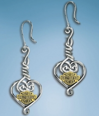 Harley-Davidson® Barbed Wire Heart Earrings