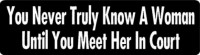 YOU NEVER TRULY KNOW A WOMAN UNTIL YOU MEET HER IN COURT