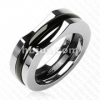Titanium Tribal Inlay Ring