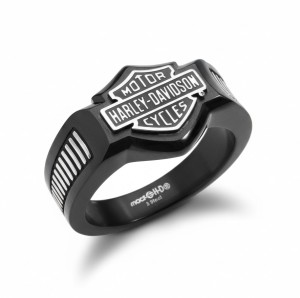  Harley-Davidson &reg; Black Knight Men's Signet Ring Stainless SteelAvailable in Sizes 9-16HSR0055 - Product Image
