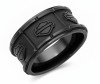  Harley-Davidson &reg; Men's Black Bar & Shield Biker Ring - 12mm Stainless Steel Comfort Fit Wedding Band  Available in Sizes 9-14HSR0038