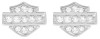  Harley-Davidson&reg; Petite White Bling Bar & Shield&reg; Post Earrings HDE0282