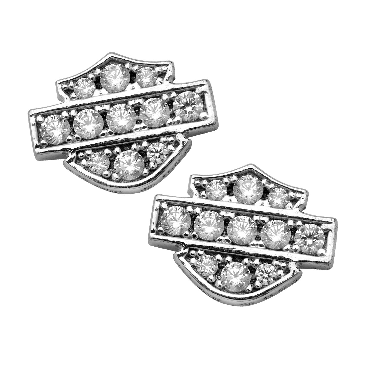 HarleyDavidson® Motorcycle Sterling Silver Biker Bling Logo Small Post