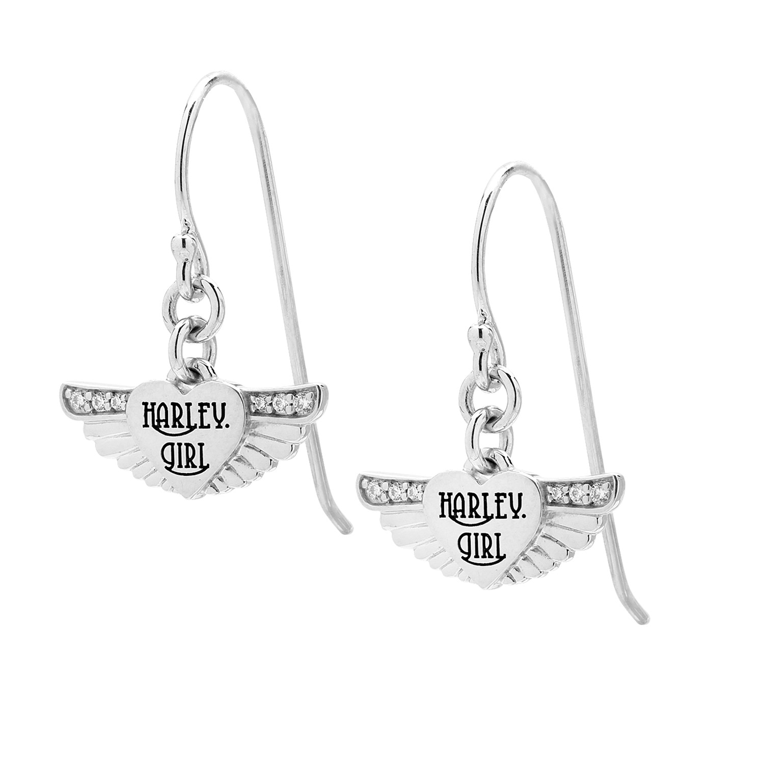 Harley-Davidson® Harley Girl Wing Bling Earrings Sterling SilverHDE0534 Harley-Davidson® Harley Girl Wing Bling Earrings Sterling SilverHDE0534 - Product Image