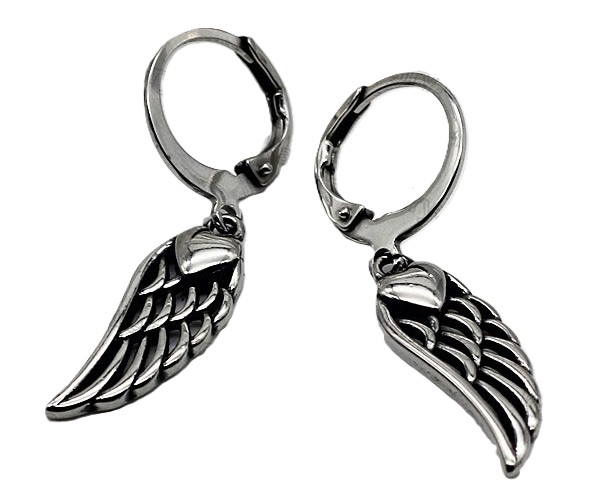 Ladies Dangle Angel Wing Lever back Earrings Stainless Steel Ladies Dangle Angel Wing Lever back Earrings Stainless Steel - Product Image