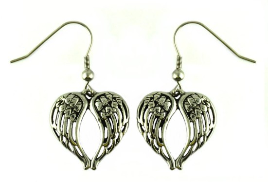 Ladies Motorcycle Dangle Angel Wing Biker Earrings Stainless Steel Ladies Motorcycle Dangle Angel Wing Biker Earrings Stainless Steel - Product Image
