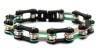  Ladies Stainless Steel Black & Fluorescence Bling Motorcycle Tennis Bracelet Rainbow