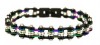  Ladies Stainless Steel Multi Colors Mini Motorcycle Biker Bracelet 