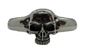 Men's Medium Skull Cuff Biker Bracelet Stainless Steel Men's Medium Skull Cuff Biker Bracelet Stainless Steel - Product Image