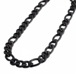 10mm Black Figaro Link Chain Men's Necklace Stainless SteelFREE SHIPPING