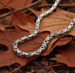 10mm Byzantine Link Chain Square Necklace Stainless Steel 