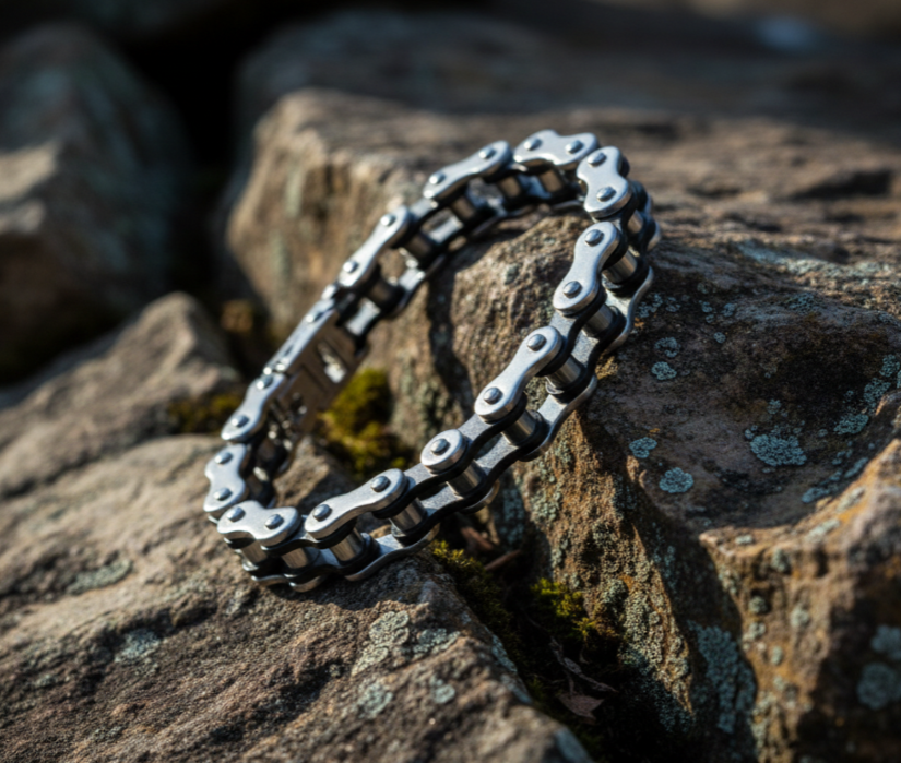 10mm Motorcycle Chain Bracelet - 316L Stainless Steel Biker Jewelry