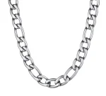 11mm Figaro Chain Necklace Stainless Steel FREE SHIPPING