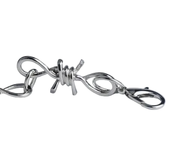 11mm Medium Barbed Wire Link Chain Unisex Necklace Stainless SteelFREE SHIPPING