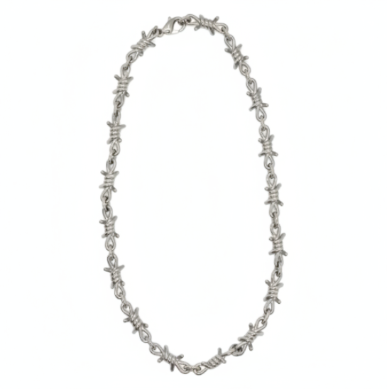 16mm Large Barbed Wire Link Chain Men's Necklace Stainless SteelFREE SHIPPING - Product Image