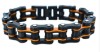 16mm Stainless Steel Motorcycle Bike Chain Bracelet for Men Gunmetal and Beryllium Orange