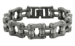 16mm Wide Industrial Gunmetal Stainless Steel Motorcycle Bike Chain Bracelet for Men 16mm Wide Industrial Gunmetal Stainless Steel Motorcycle Bike Chain Bracelet for Men - Product Image