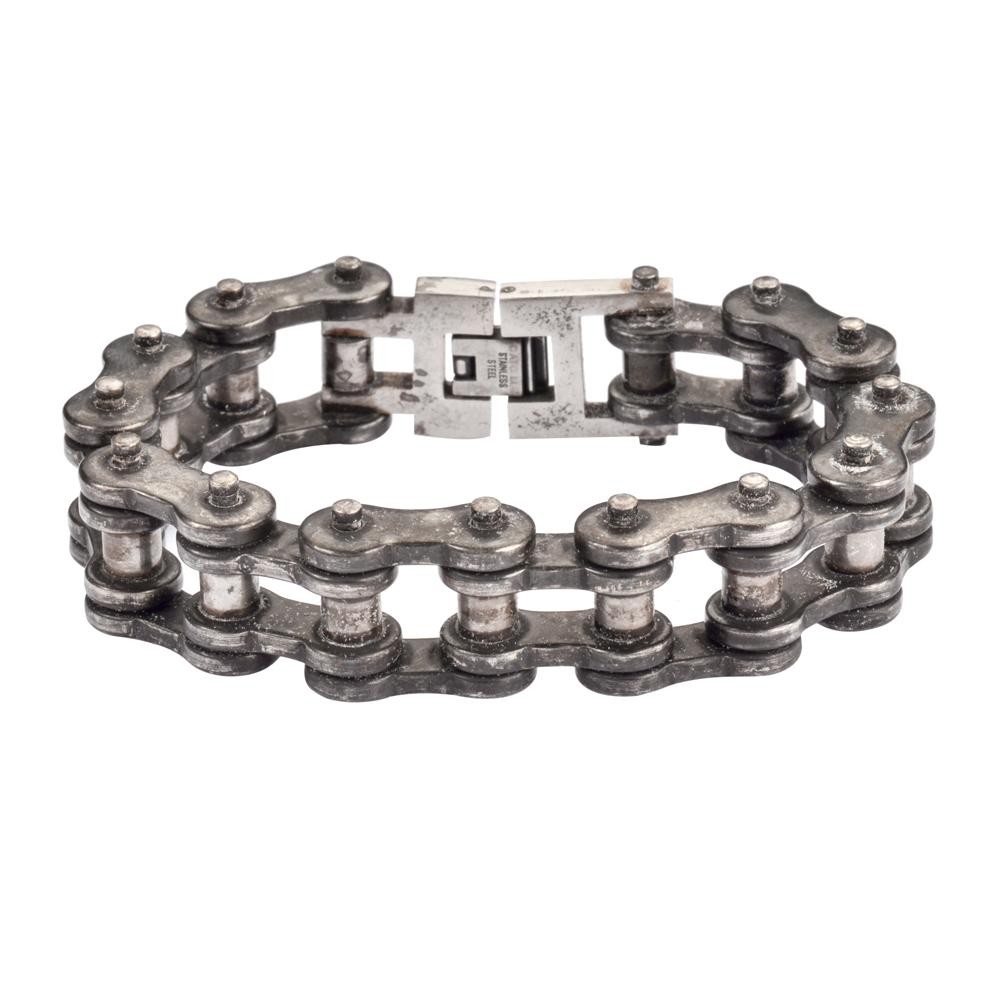 Men's Distressed Bike Chain Bracelet 20mm Stainless Steel SB10