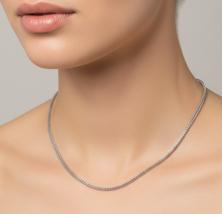 2mm Foxtail Link Chain Unisex Necklace Stainless SteelFREE SHIPPING