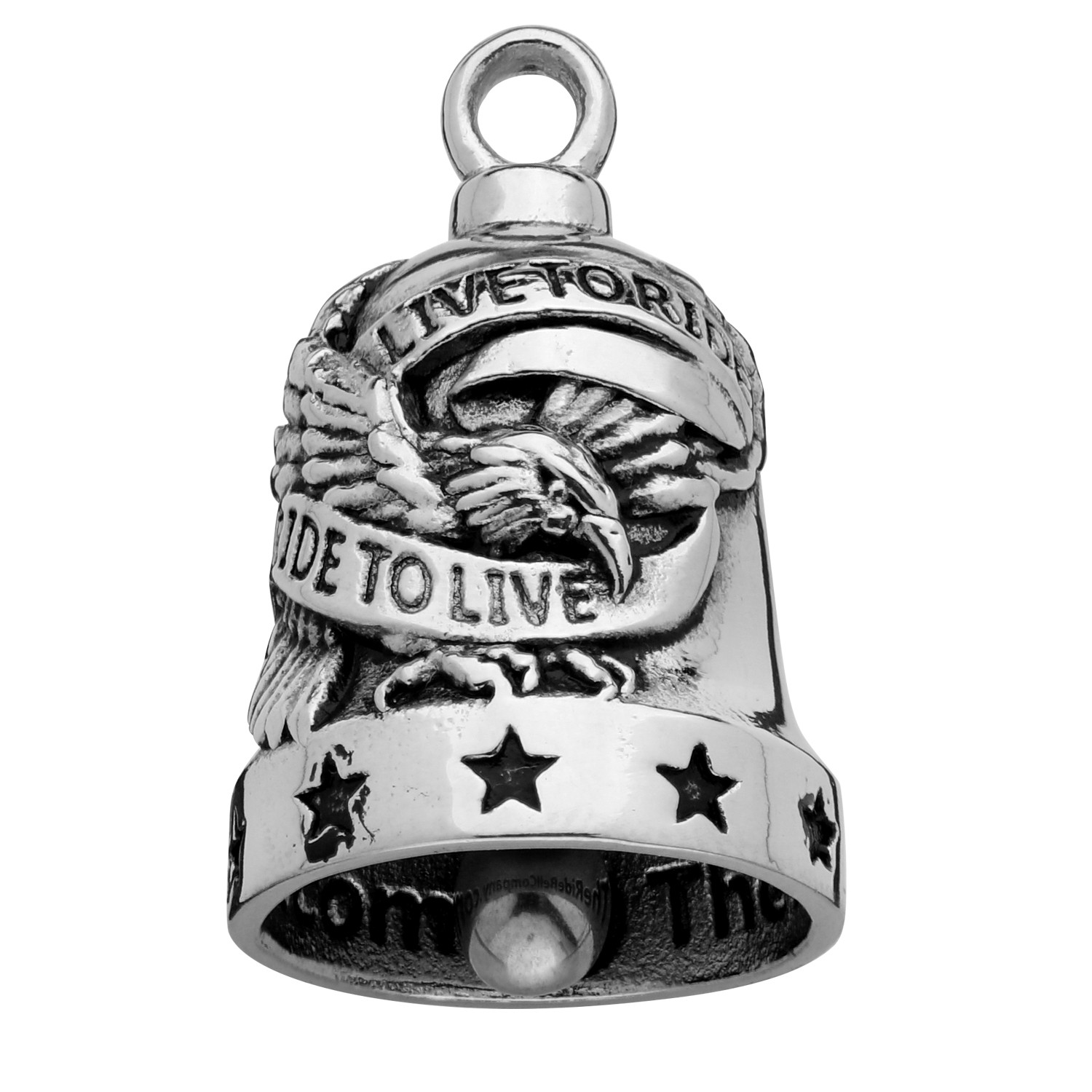 Large "Live to Ride, Ride to Live" Ride Bell&reg; Biker Bell Stainless Steel RB3L FREE SHIPPING - Product Image