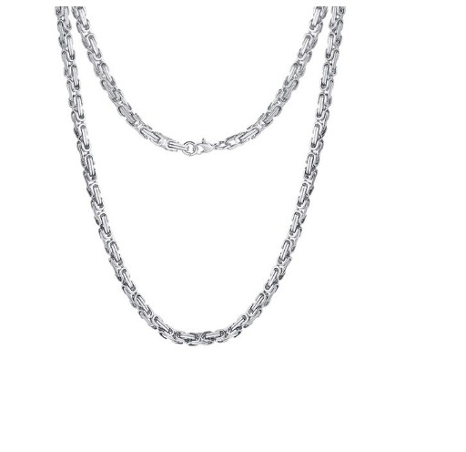 5mm Byzantine Link Chain Unisex Necklace Stainless SteelFREE SHIPPING - Product Image