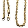 3mm Gold Rope Chain 18K Gold Plated Unisex Necklace Stainless SteelFREE SHIPPING - Product Image