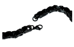 4mm Black Byzantine Link Chain Unisex Necklace Stainless SteelFREE SHIPPING