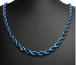 4mm Blue Rope Chain Unisex Necklace Stainless Steel  FREE SHIPPING