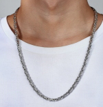 4mm Byzantine Link Chain Unisex Necklace Stainless SteelFREE SHIPPING
