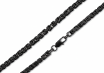 5mm Black Byzantine Link Chain Unisex Necklace Stainless SteelFREE SHIPPING