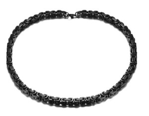 5mm Black Byzantine Chain Stainless Steel Necklace FREE SHIPPING - Product Image