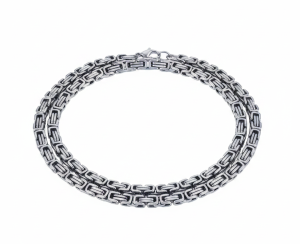 7mm Byzantine Link Chain Unisex Necklace Stainless Steel FREE SHIPPING