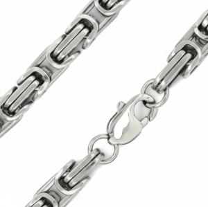 7mm Byzantine Link Chain Unisex Necklace Stainless Steel FREE SHIPPING