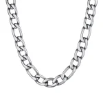 8mm Figaro Chain Necklace Stainless Steel  FREE SHIPPING