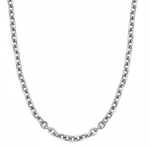 8mm Large Oval Link Necklace Unisex Stainless Steel FREE SHIPPING - Product Image