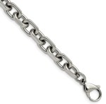 8mm Large Oval Link Necklace Unisex Stainless Steel FREE SHIPPING